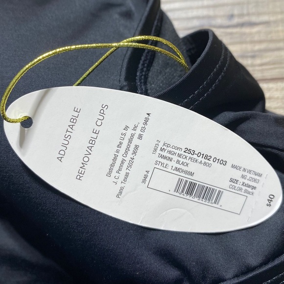 Mynah Womens‎ My High Neck Peek-A-Boo Tankini Size XXL Black - Picture 9 of 12